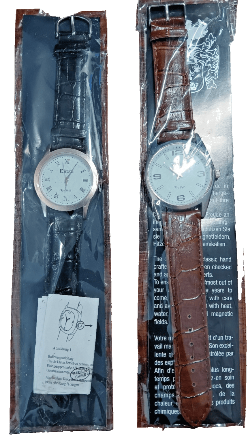 Brand New Men's Eiger Wrist Watch J434 Gator Adjustable Brown or Black Band - Image 1