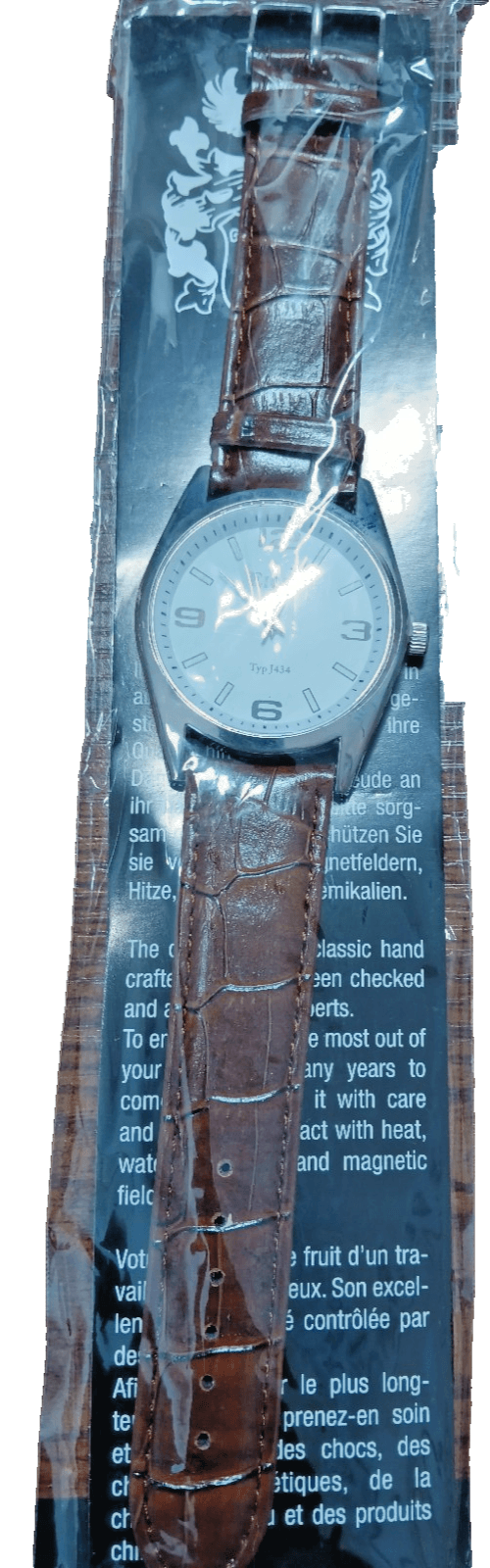 Brand New Men's Eiger Wrist Watch J434 Gator Adjustable Brown or Black Band - Thumbnail 2