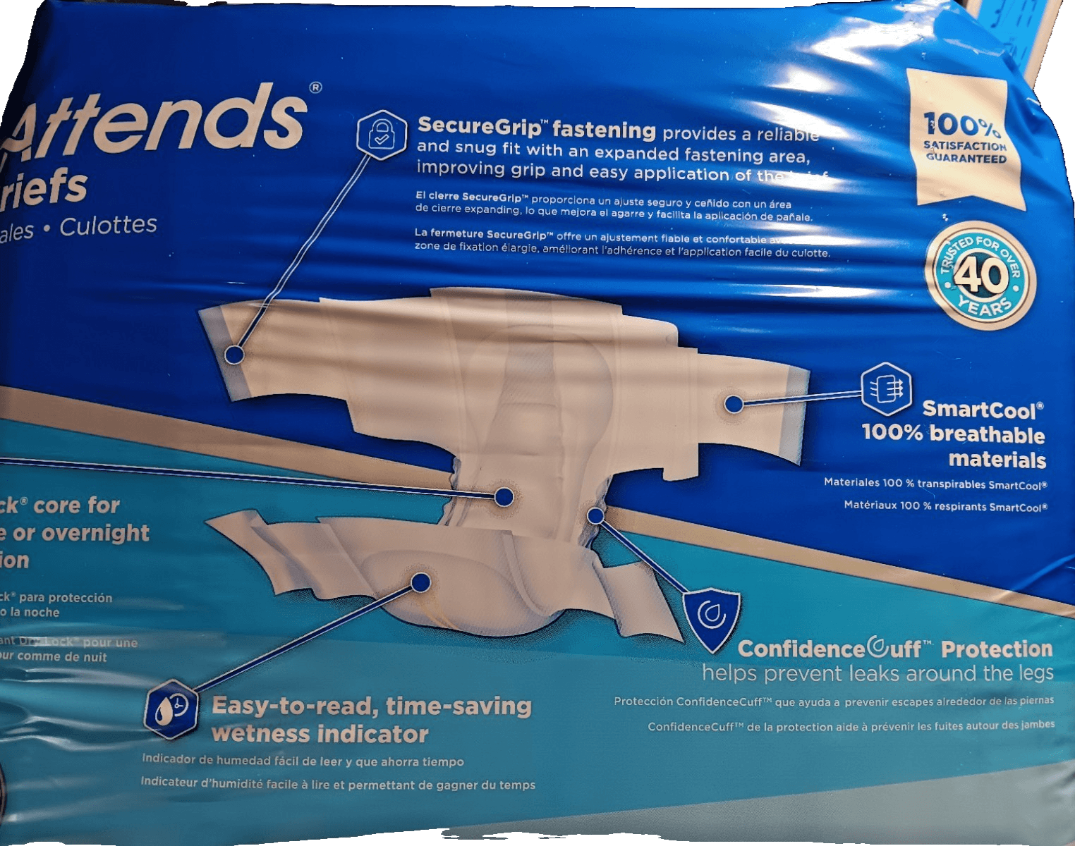 Attends Advanced Incontinence Brief XL Contoured DDC40 Severe 20 Ct - Thumbnail 2