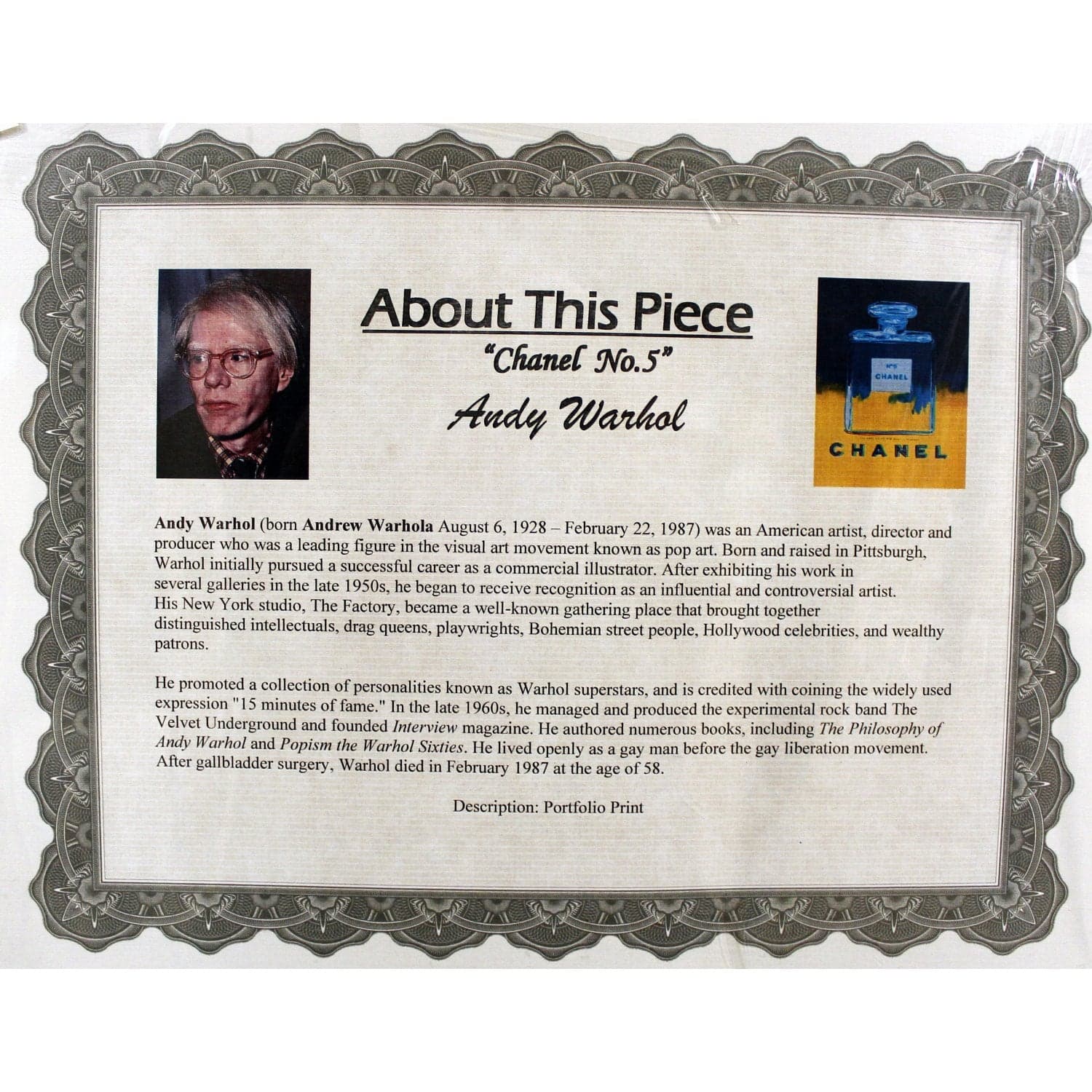 Gallery Framed Art Print 'Chanel No 5' By Andy Warhol - Thumbnail 3