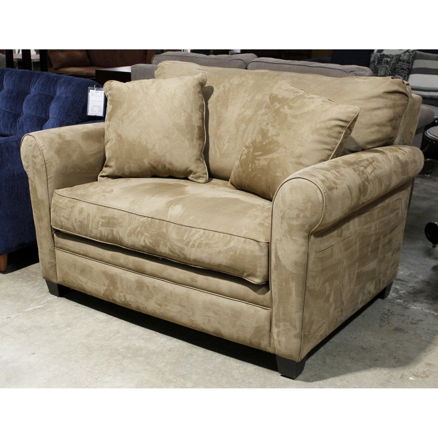 Johnathan Louis Brown Twin Size Sleeper Loveseat - Brown - Thumbnail 3