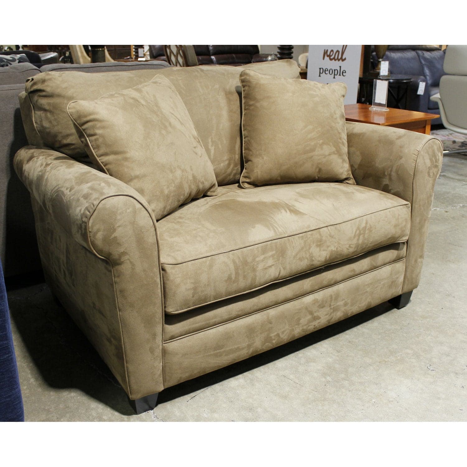 Johnathan Louis Brown Twin Size Sleeper Loveseat - Brown - Thumbnail 4