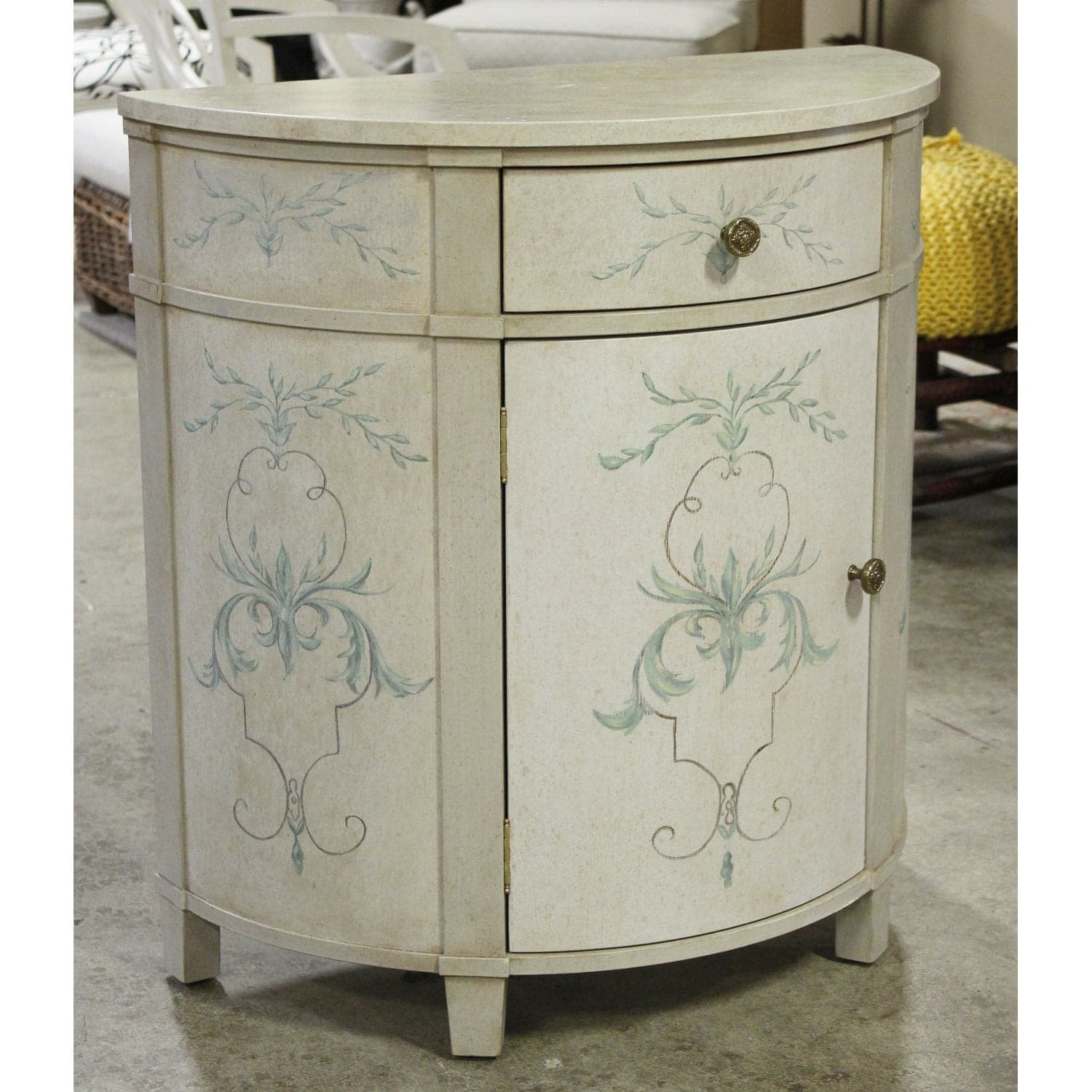 Ivory Demilune Console Cabinet - Ivory - Thumbnail 3