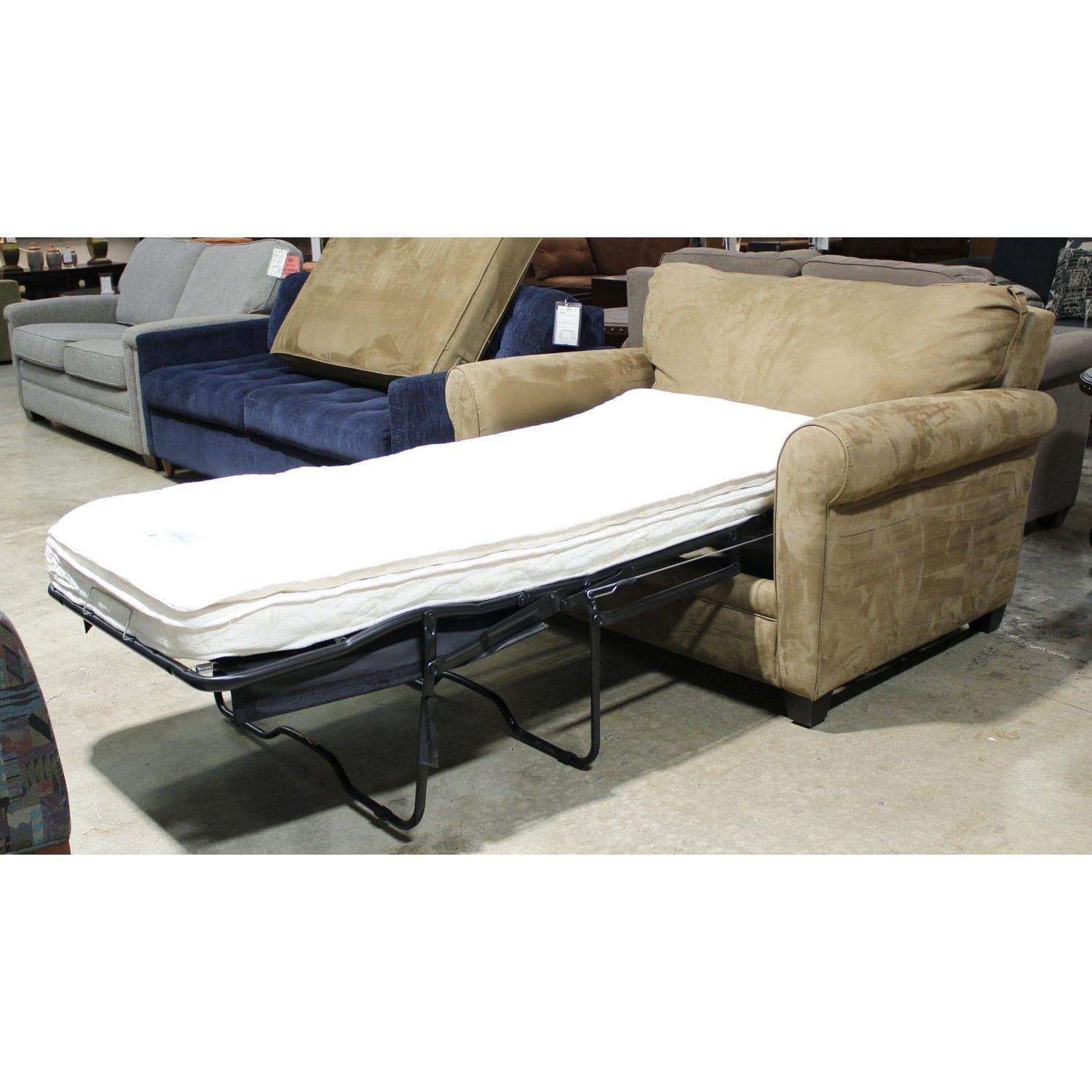 Johnathan Louis Brown Twin Size Sleeper Loveseat - Brown - Thumbnail 2