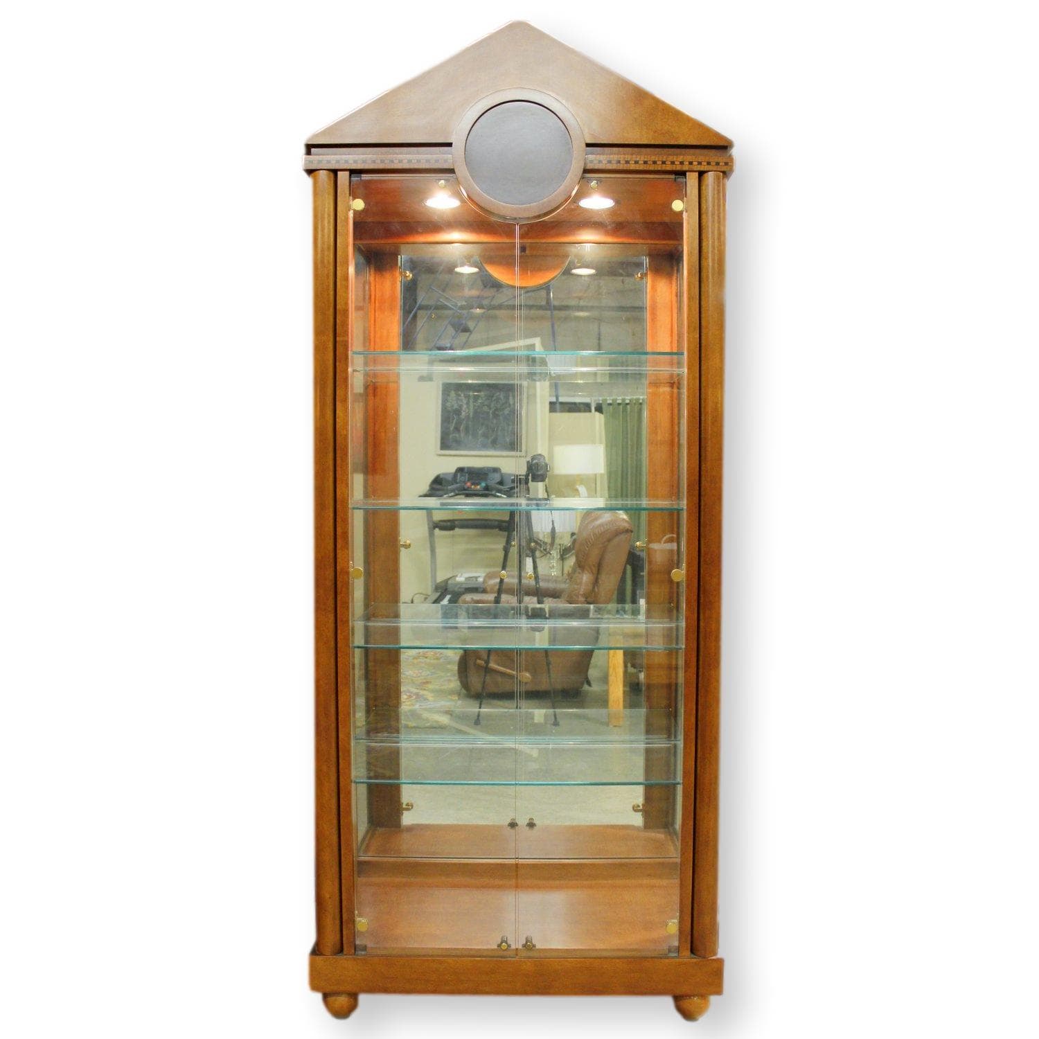 Hickory White Pediment Top Curio Cabinet - Image 1
