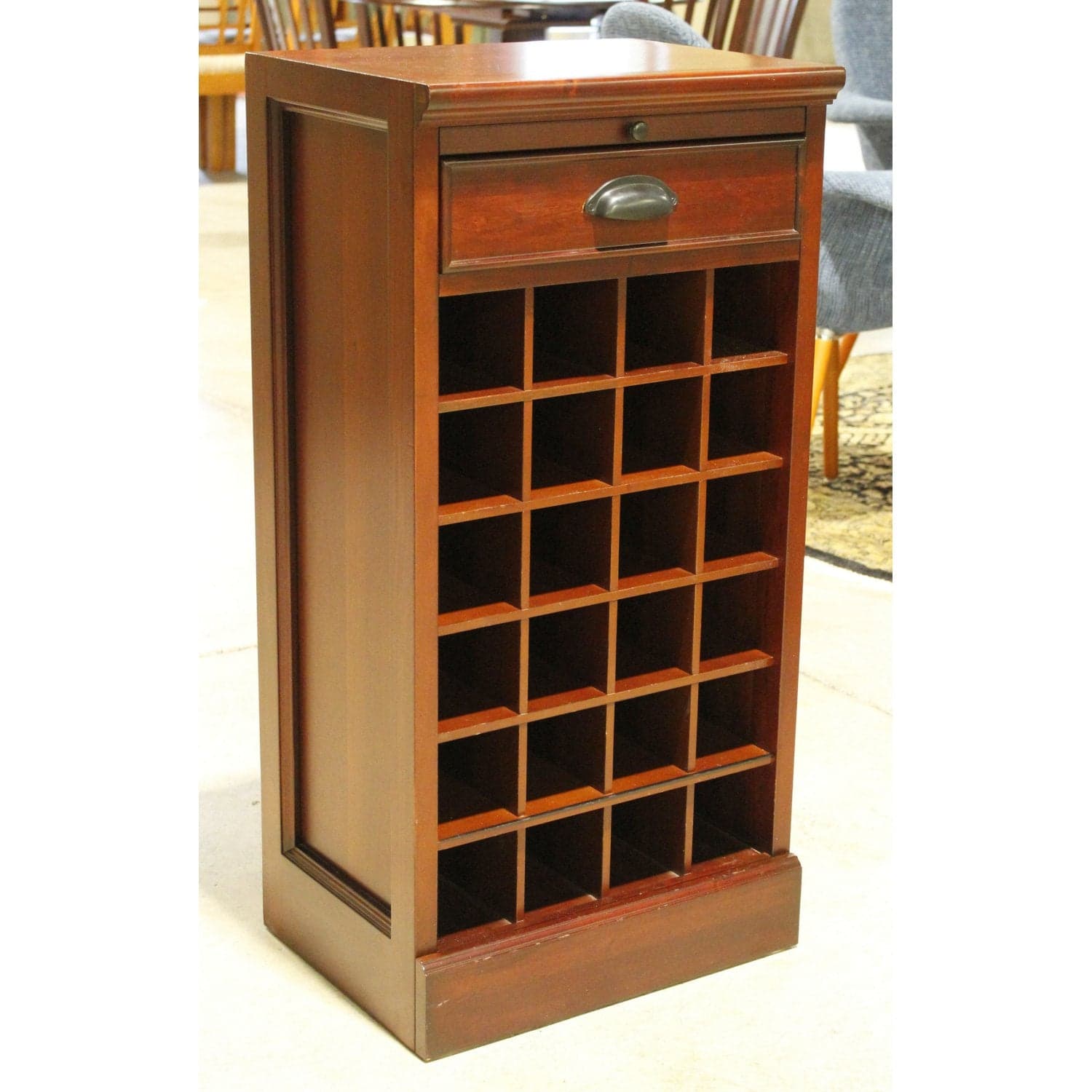 Wine Cabinet w/Drawer & Slide-Out - Mahogany Finish - Thumbnail 4