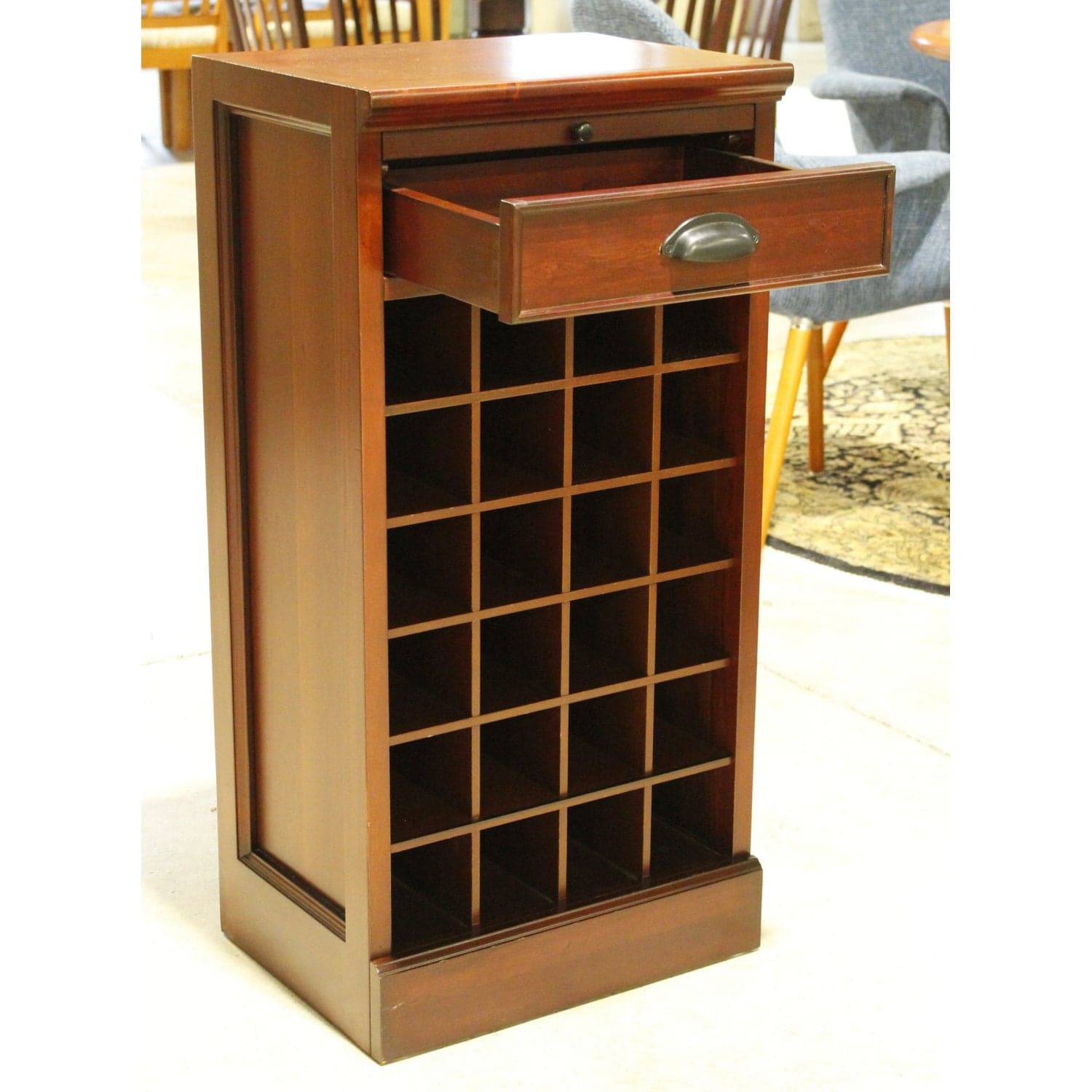 Wine Cabinet w/Drawer & Slide-Out - Mahogany Finish - Thumbnail 2