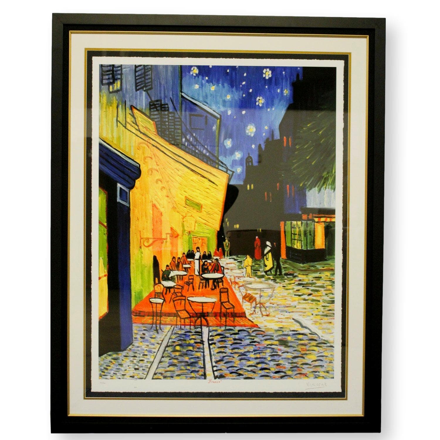 Gallery Framed Art Print 'Cafe Terrace at Night' By Van Gogh - Image 1