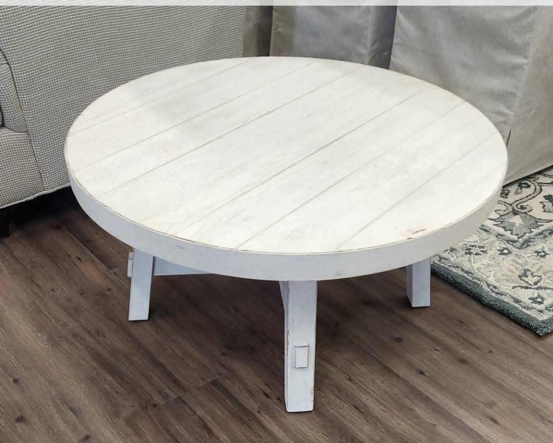 MODERN FARMHOUSE SOLID WOOD DISTRESSED COFFEE TABLE - Thumbnail 2