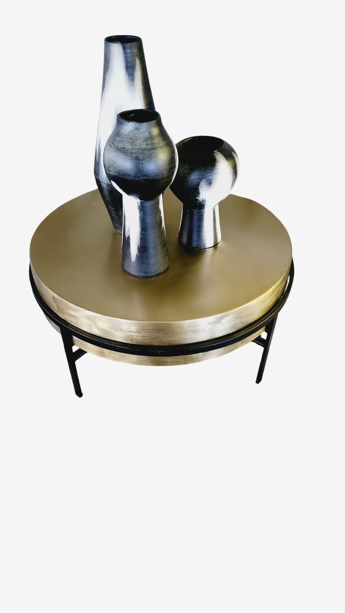 Hudson textured brass cocktail table