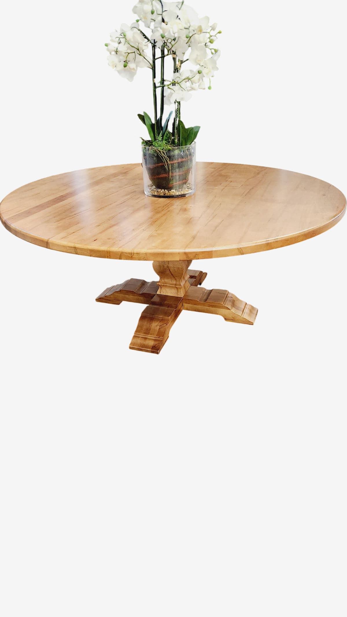 BASSETT FURNITURE BENCHMADE 72" ROUND CUSTOM MADE PEDESTAL TABLE AND 6 CHAIRS - Thumbnail 5