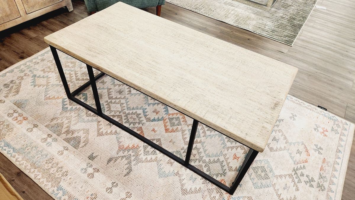 NEST HOME HARPER NATURAL GRAY SOLID WOOD TOP COFFEE TABLE - Thumbnail 2