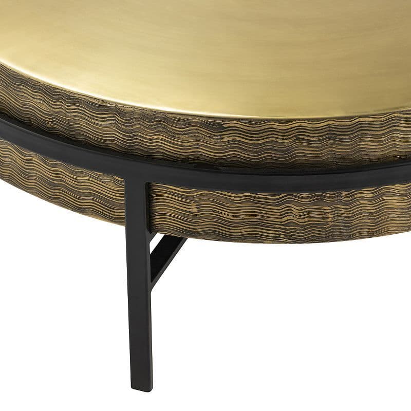 Hudson textured brass cocktail table - Thumbnail 4