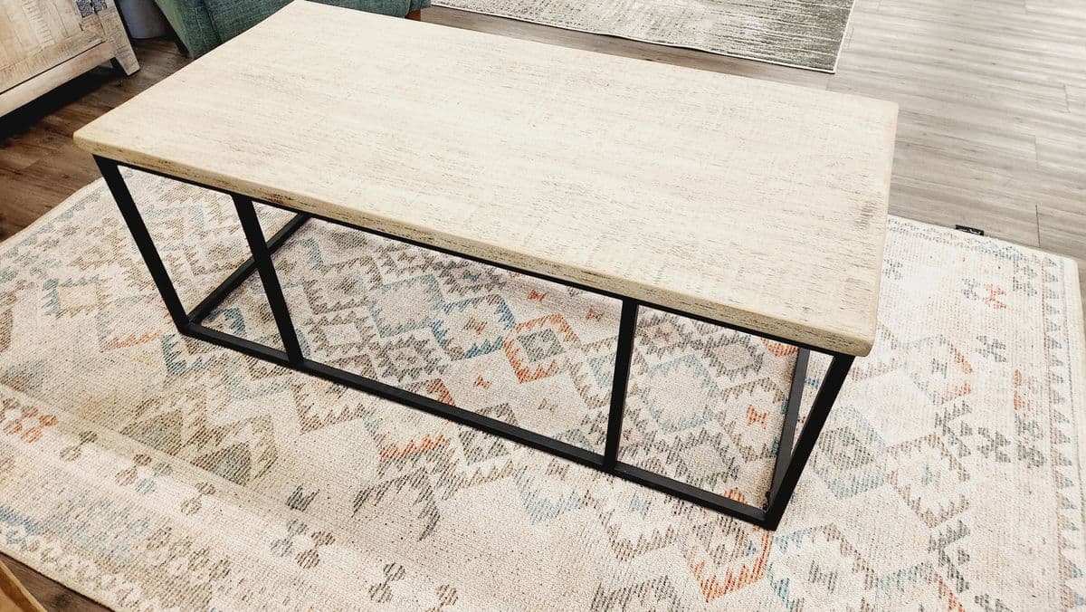 NEST HOME HARPER NATURAL GRAY SOLID WOOD TOP COFFEE TABLE - Thumbnail 3