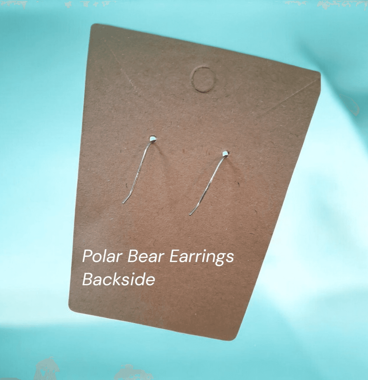 Nice Carved Stone Hanging Polar Bear Earrings Small Silver Tone Hook Bears - Thumbnail 2