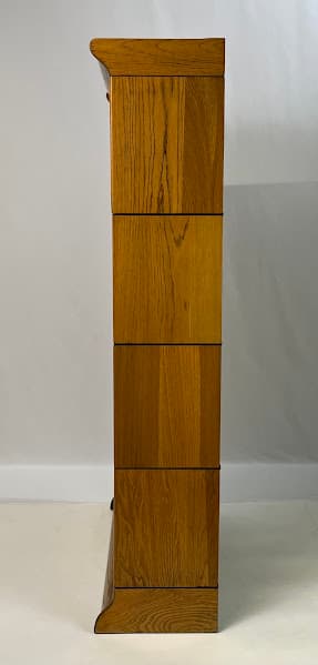 Antique Gunn Furniture Co. Attributed 4-Stack Oak Barrister Bookcase - Thumbnail 8