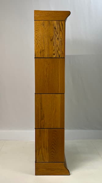Antique Gunn Furniture Co. Attributed 4-Stack Oak Barrister Bookcase - Thumbnail 5