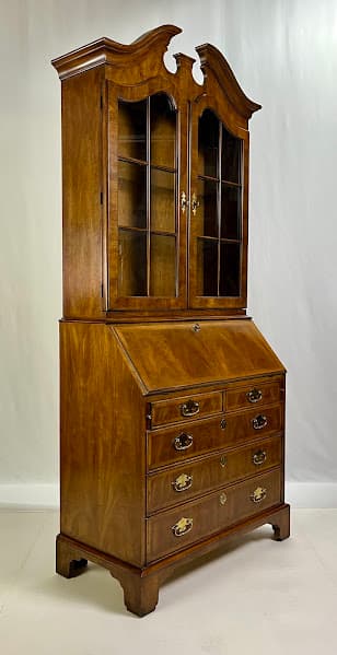 Vintage White Fine Furniture Chippendale Style Secretary Desk - Thumbnail 4