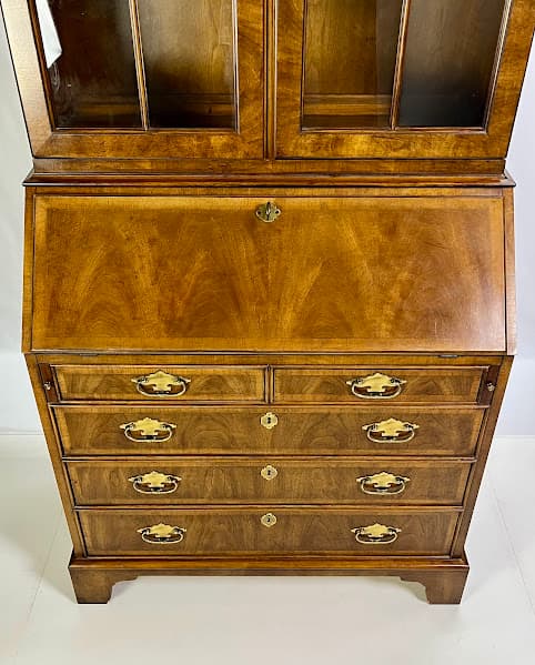 Vintage White Fine Furniture Chippendale Style Secretary Desk - Thumbnail 6