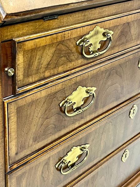 Vintage White Fine Furniture Chippendale Style Secretary Desk - Thumbnail 11