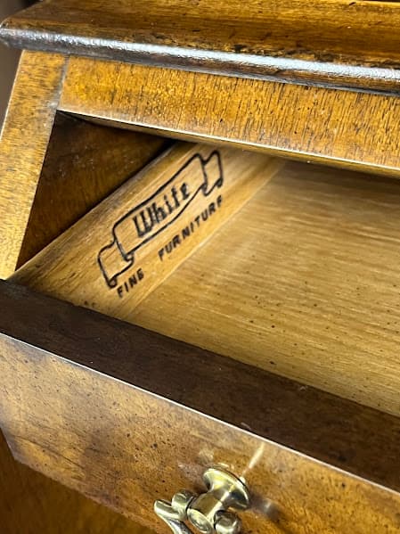 Vintage White Fine Furniture Chippendale Style Secretary Desk - Thumbnail 14