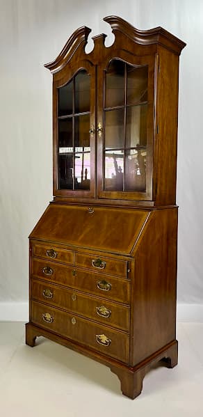 Vintage White Fine Furniture Chippendale Style Secretary Desk - Thumbnail 8