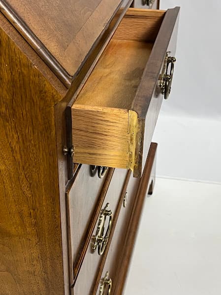 Vintage White Fine Furniture Chippendale Style Secretary Desk - Thumbnail 12