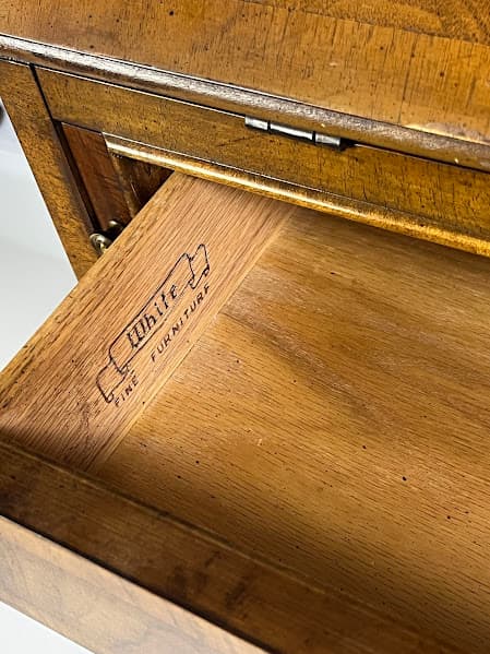 Vintage White Fine Furniture Chippendale Style Secretary Desk - Thumbnail 13