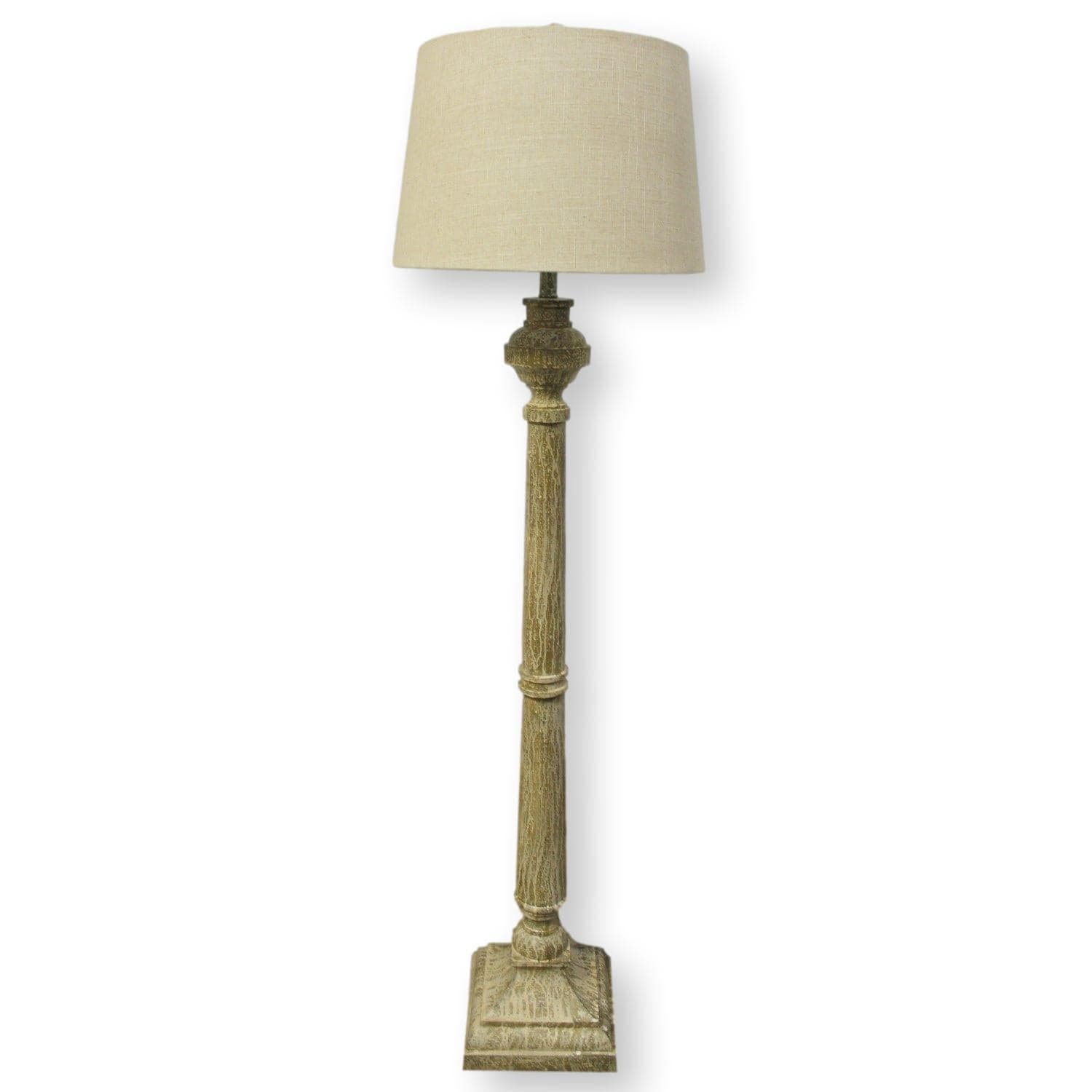 Whitewash Turned Column Floor Lamp - Image 1