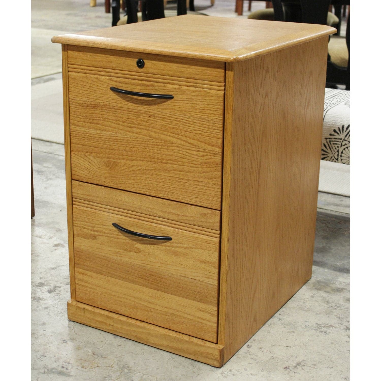 Oak 2 Drawer File Cabinet - Thumbnail 4
