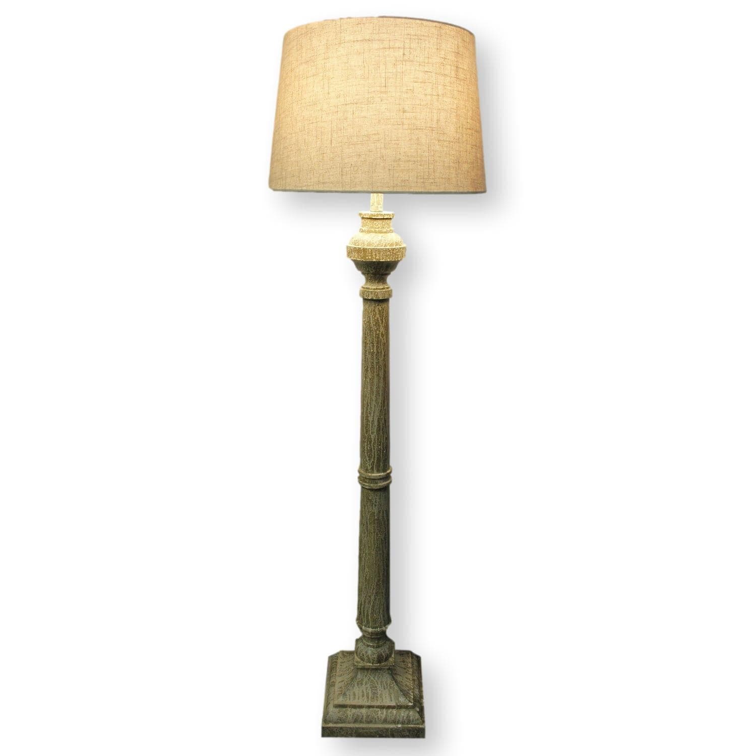 Whitewash Turned Column Floor Lamp - Thumbnail 2
