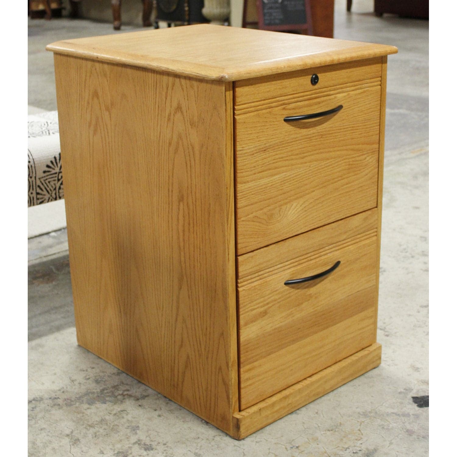 Oak 2 Drawer File Cabinet - Thumbnail 3