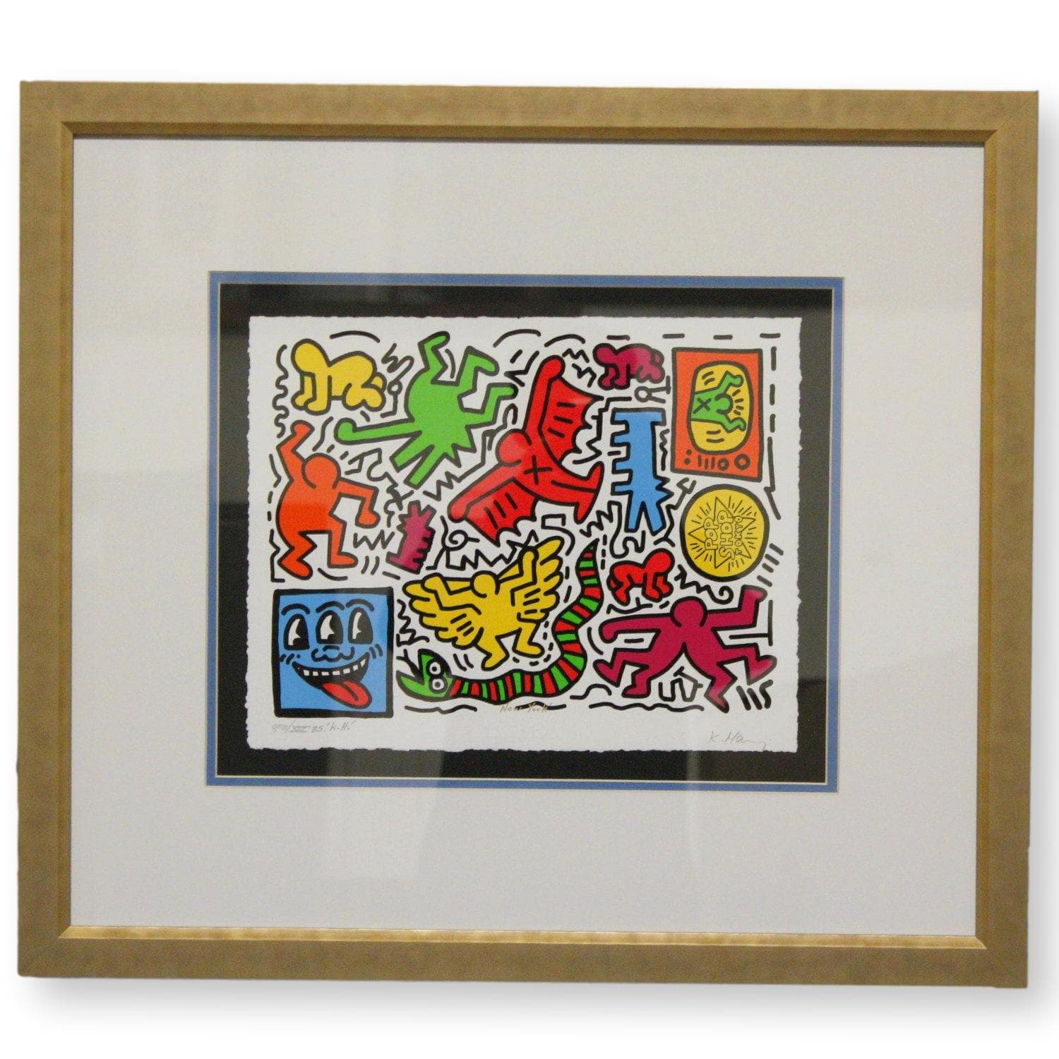 Gallery Framed Art Print 'Collage' by Keith Haring - Image 1
