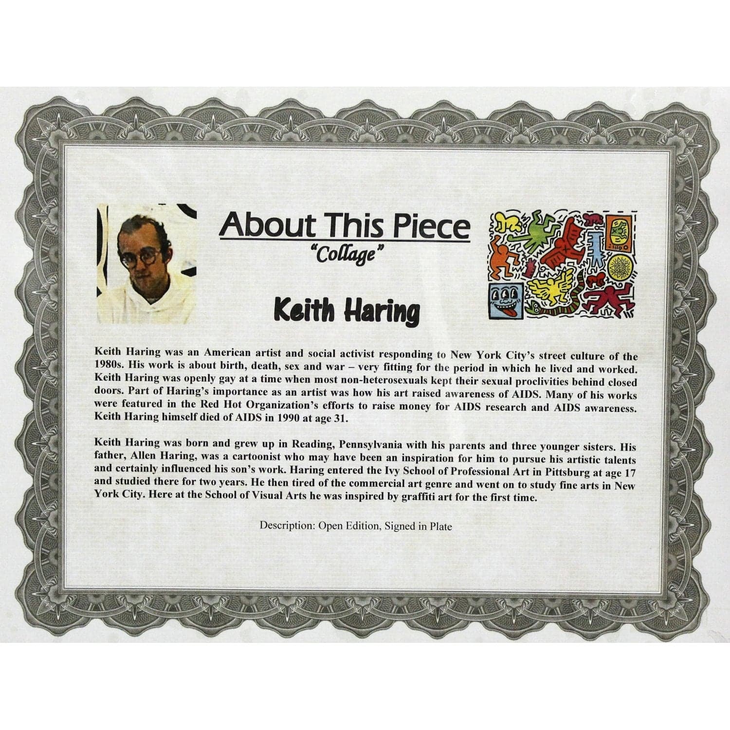 Gallery Framed Art Print 'Collage' by Keith Haring - Thumbnail 3