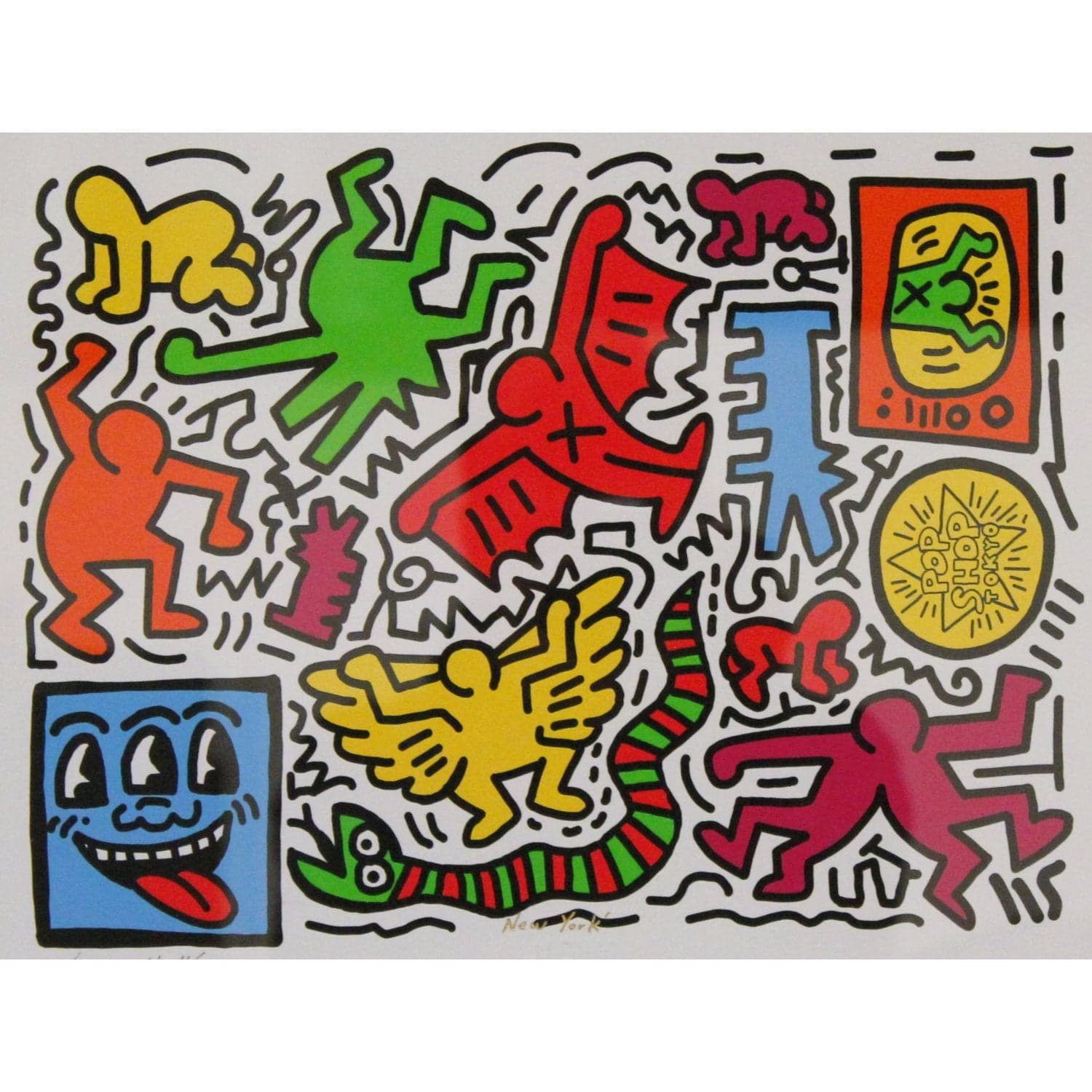 Gallery Framed Art Print 'Collage' by Keith Haring - Thumbnail 2