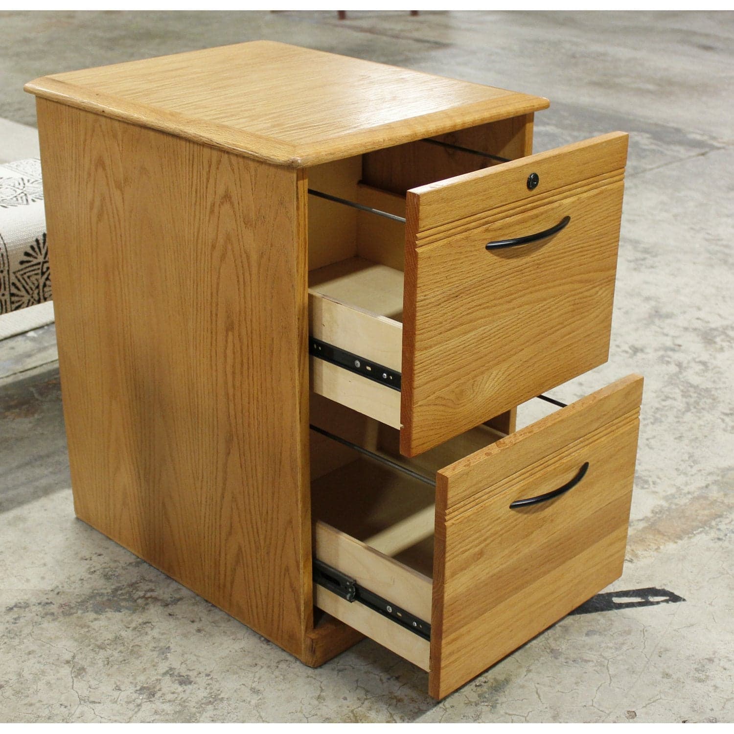 Oak 2 Drawer File Cabinet - Thumbnail 2
