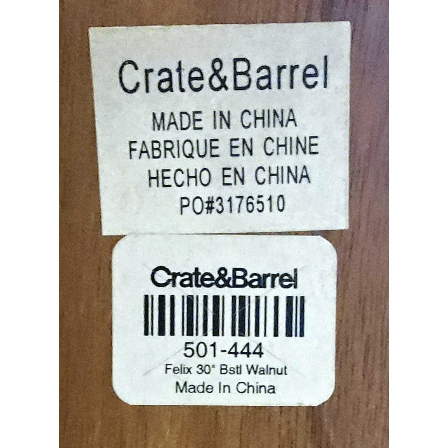 Crate & Barrel Set/3 'Felix' Modern Bar Stools - Walnut - Thumbnail 4