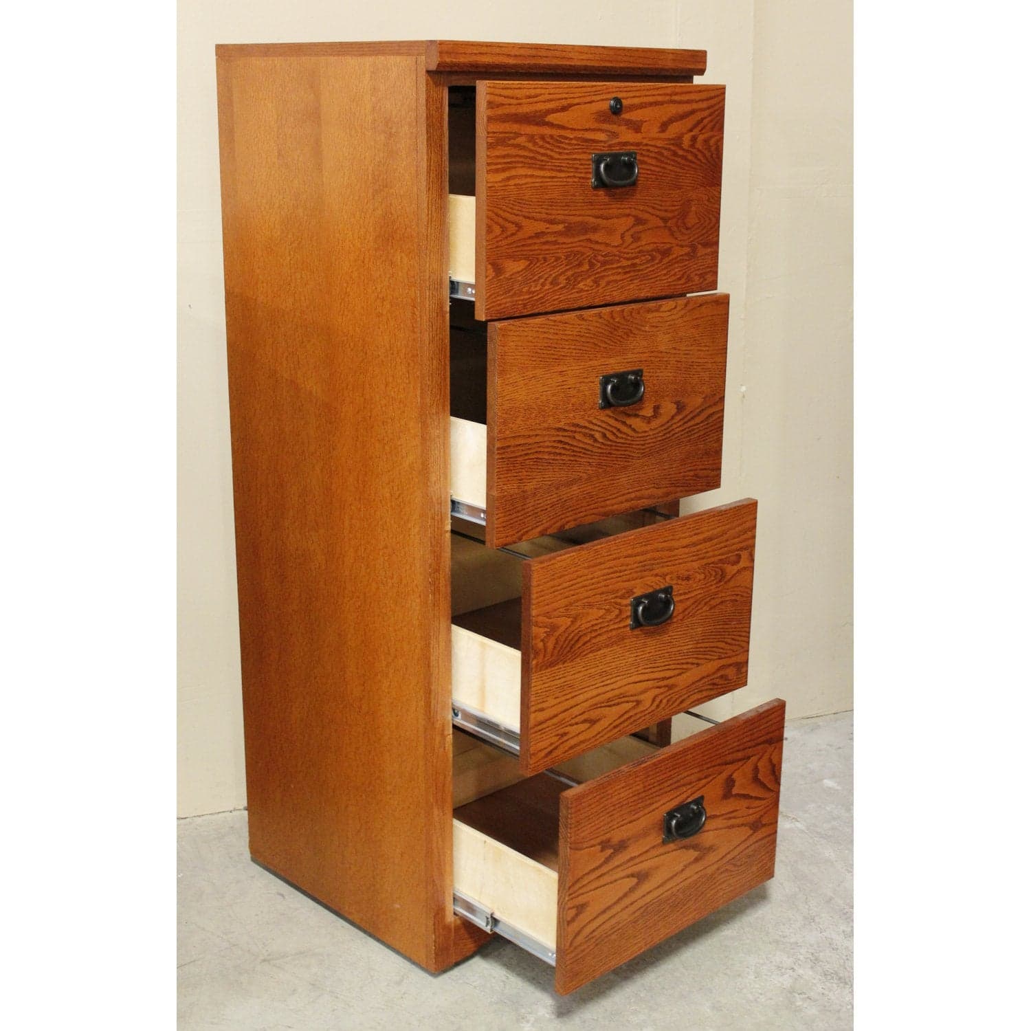 Aspen Furniture 4 Drawer Oak File Cabinet - Thumbnail 2