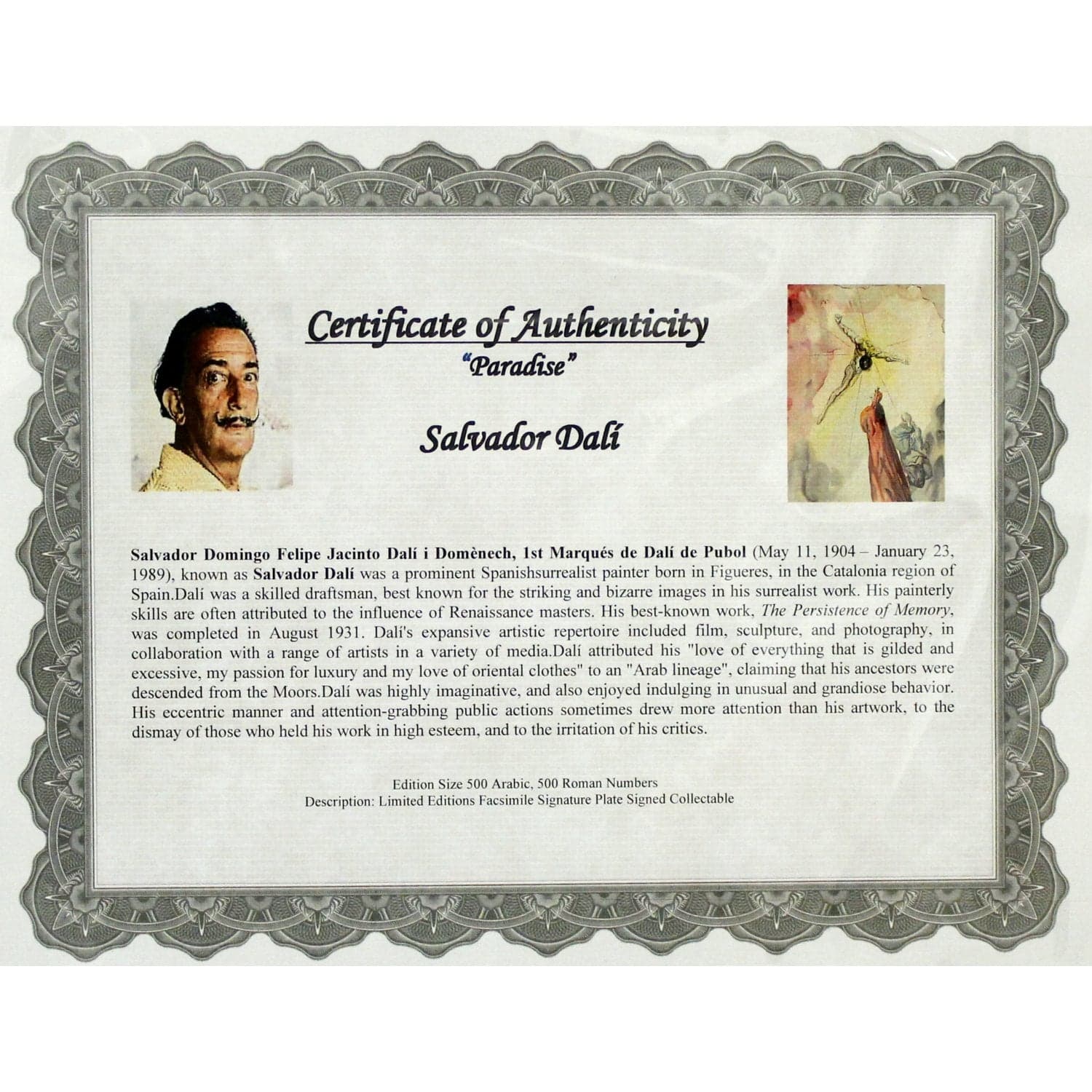 Gallery Framed Art Print 'Paradise' By Salvador Dali - Thumbnail 3