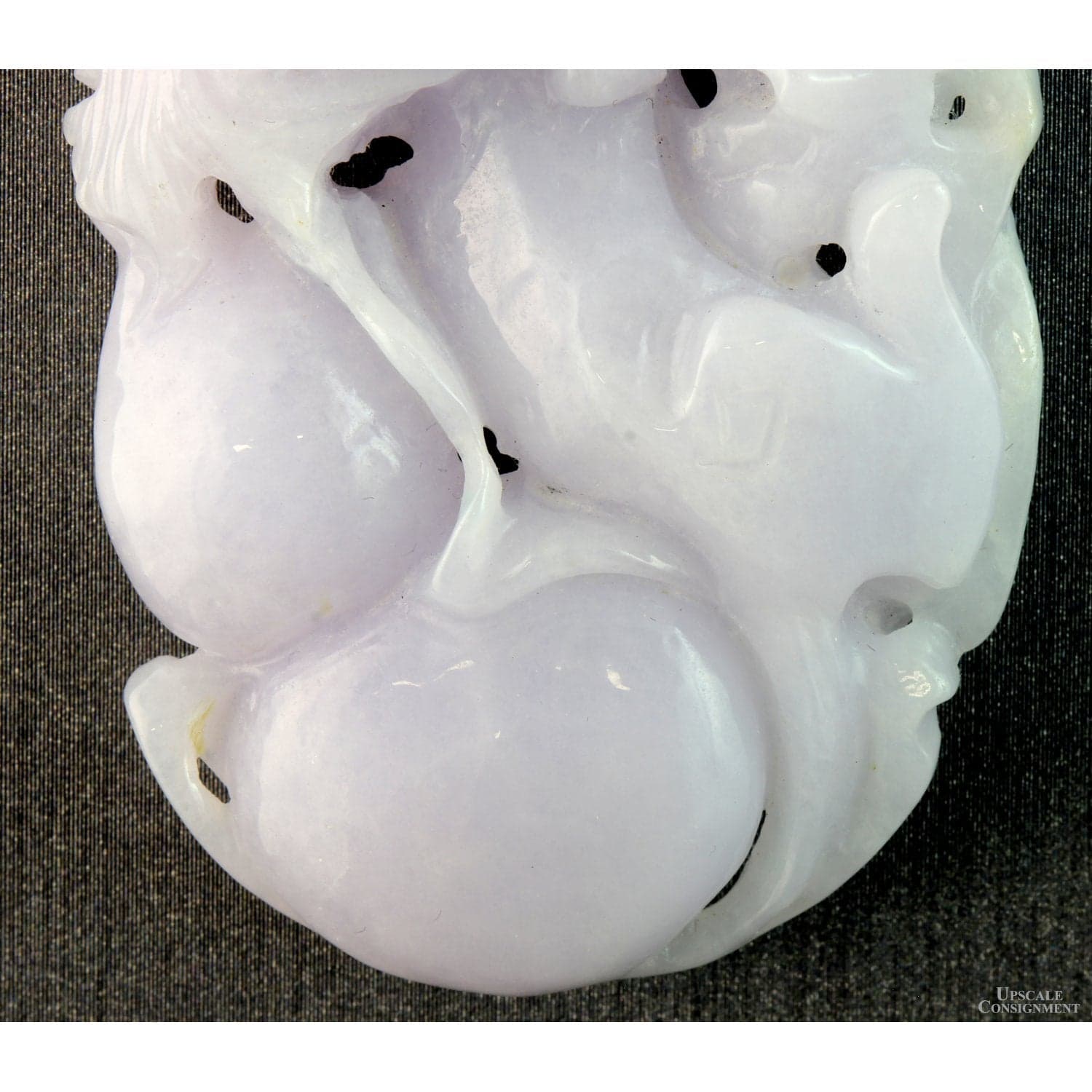 Natural Lavender Jadeite Double-Sided Carved Pendant – 14K Gold - 2.875"(L) - Thumbnail 4