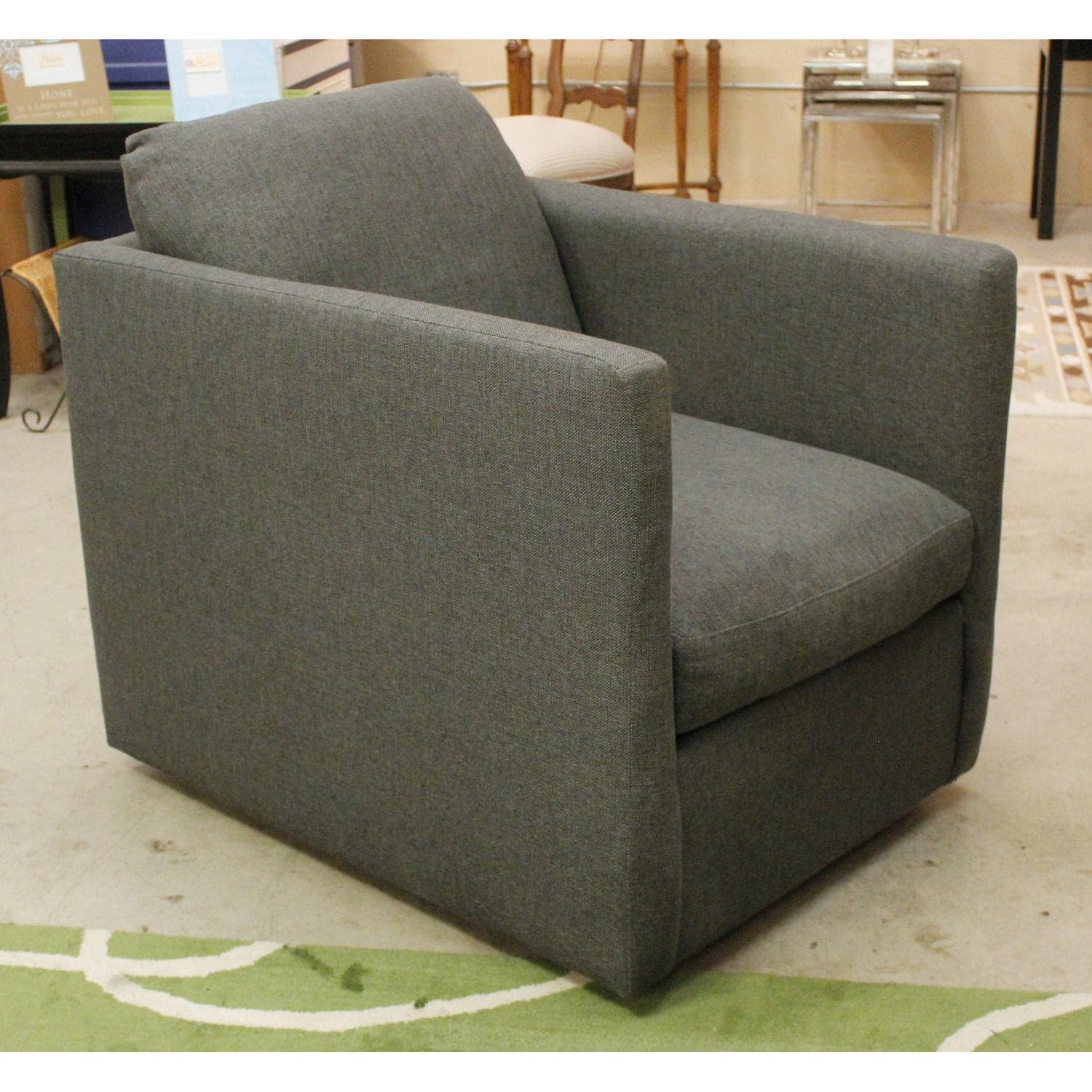 Bassett Gray Swivel Chair - Gray - Thumbnail 2
