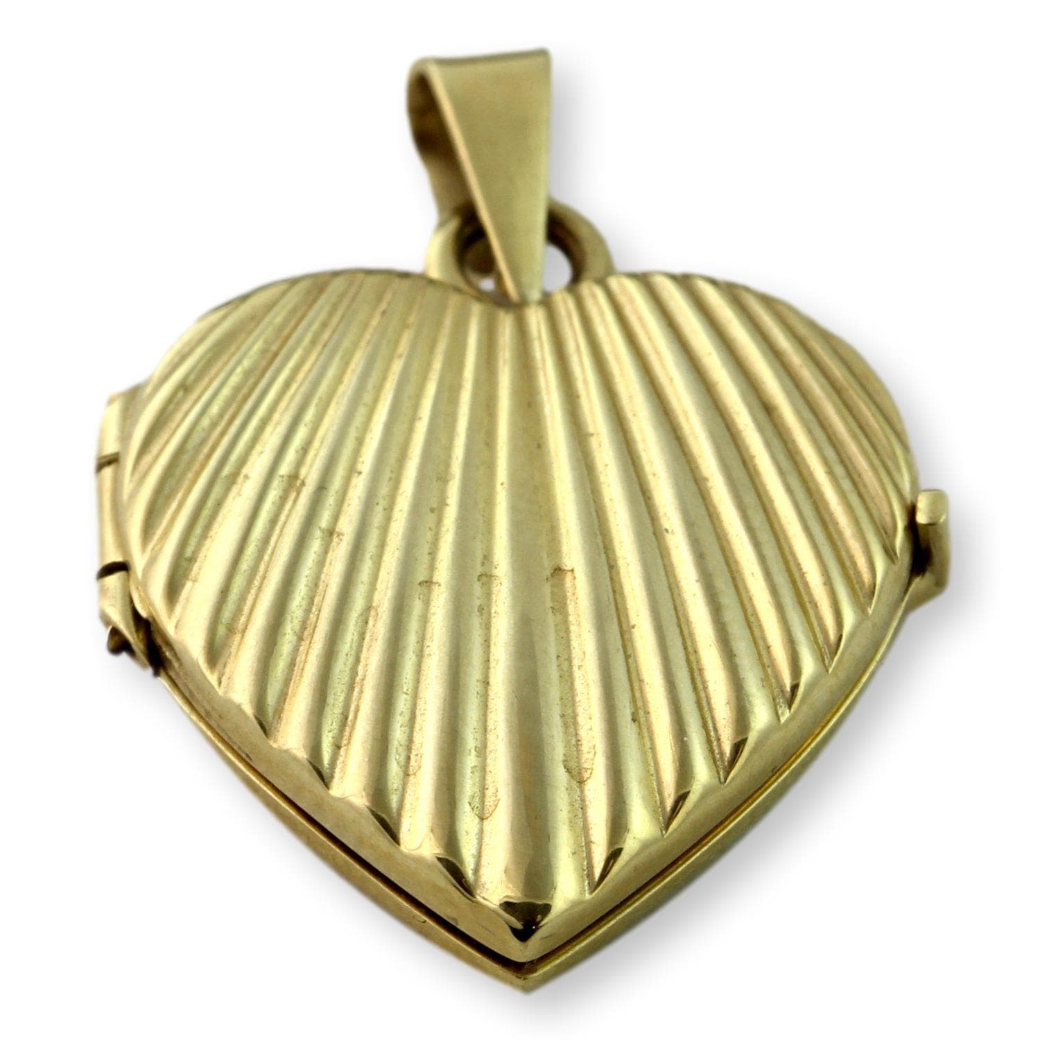 14K Yellow Gold Heart Shaped Photo Locket Pendant - 3.82G - Image 1