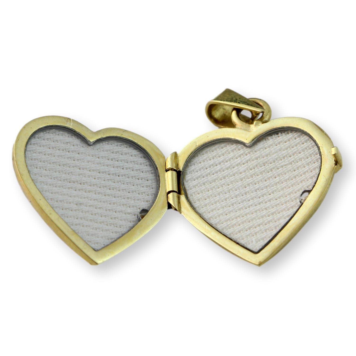 14K Yellow Gold Heart Shaped Photo Locket Pendant - 3.82G - Thumbnail 4