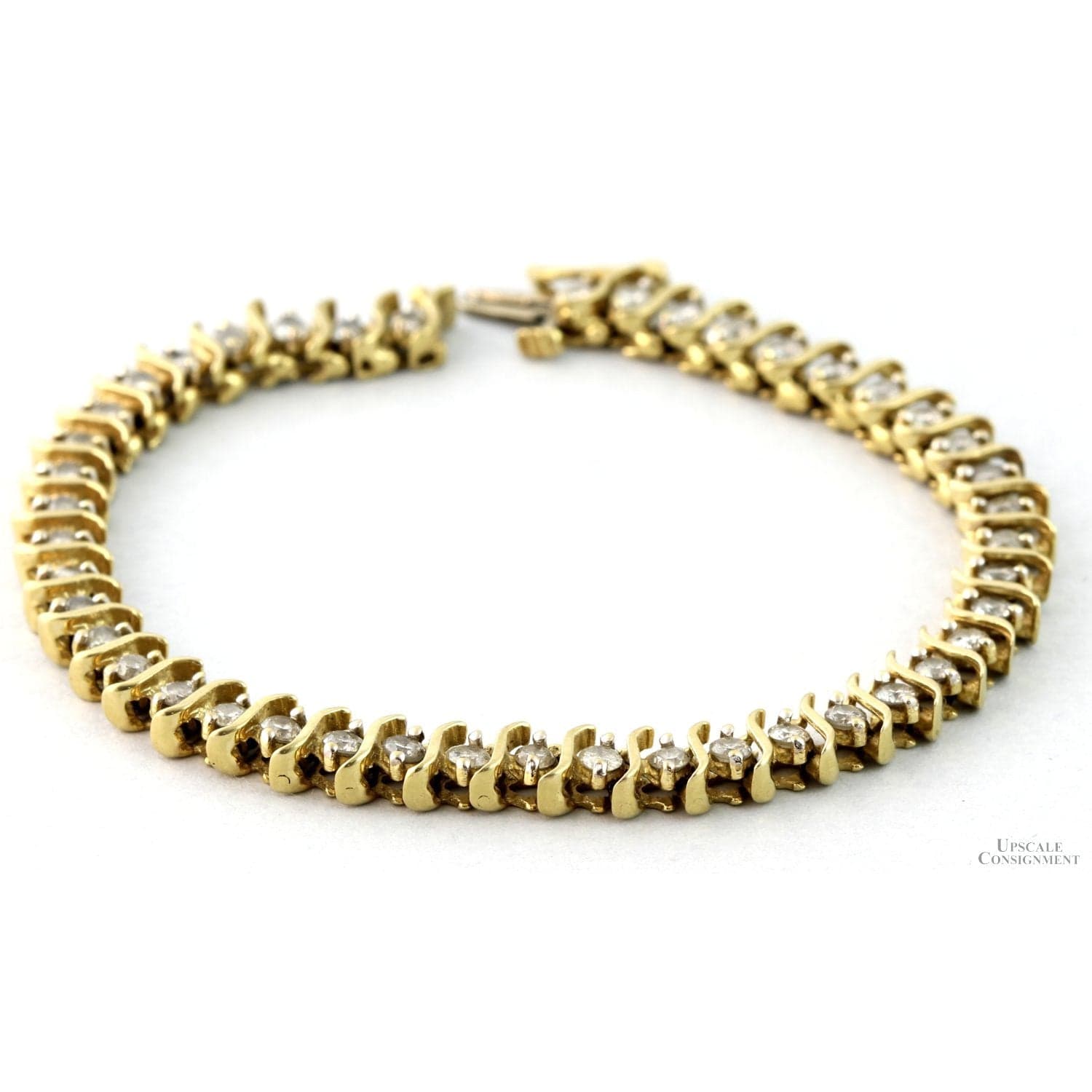 3 ctw Diamond Tennis Bracelet 44 Round Brilliant Diamonds - Size 6.5 - Image 1