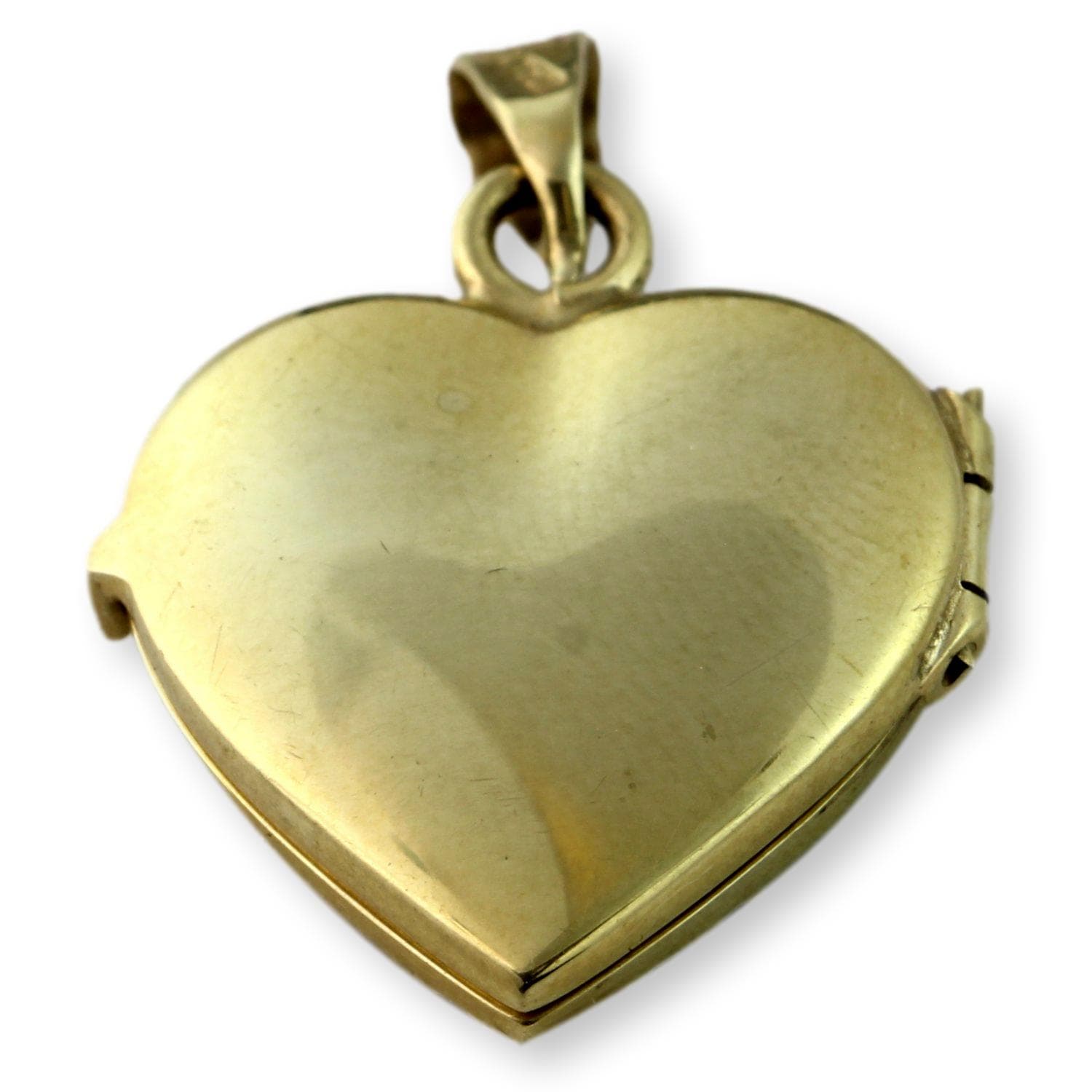 14K Yellow Gold Heart Shaped Photo Locket Pendant - 3.82G - Thumbnail 2