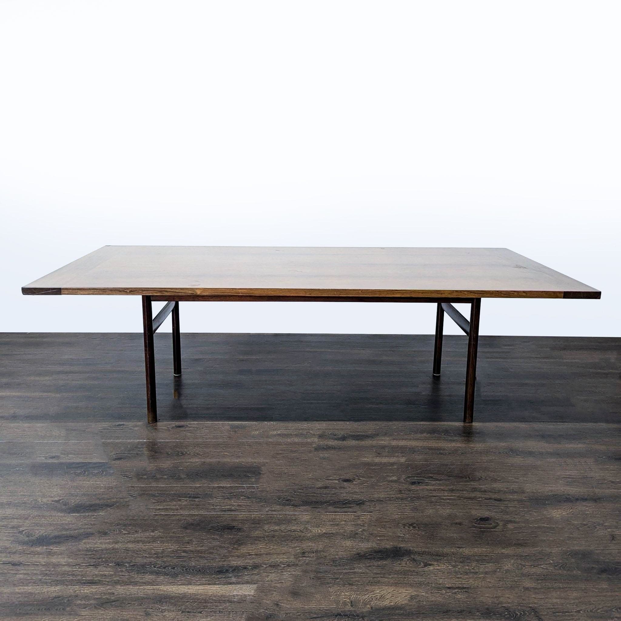 Vintage Rosewood Dining Table with Wood Base - Image 1