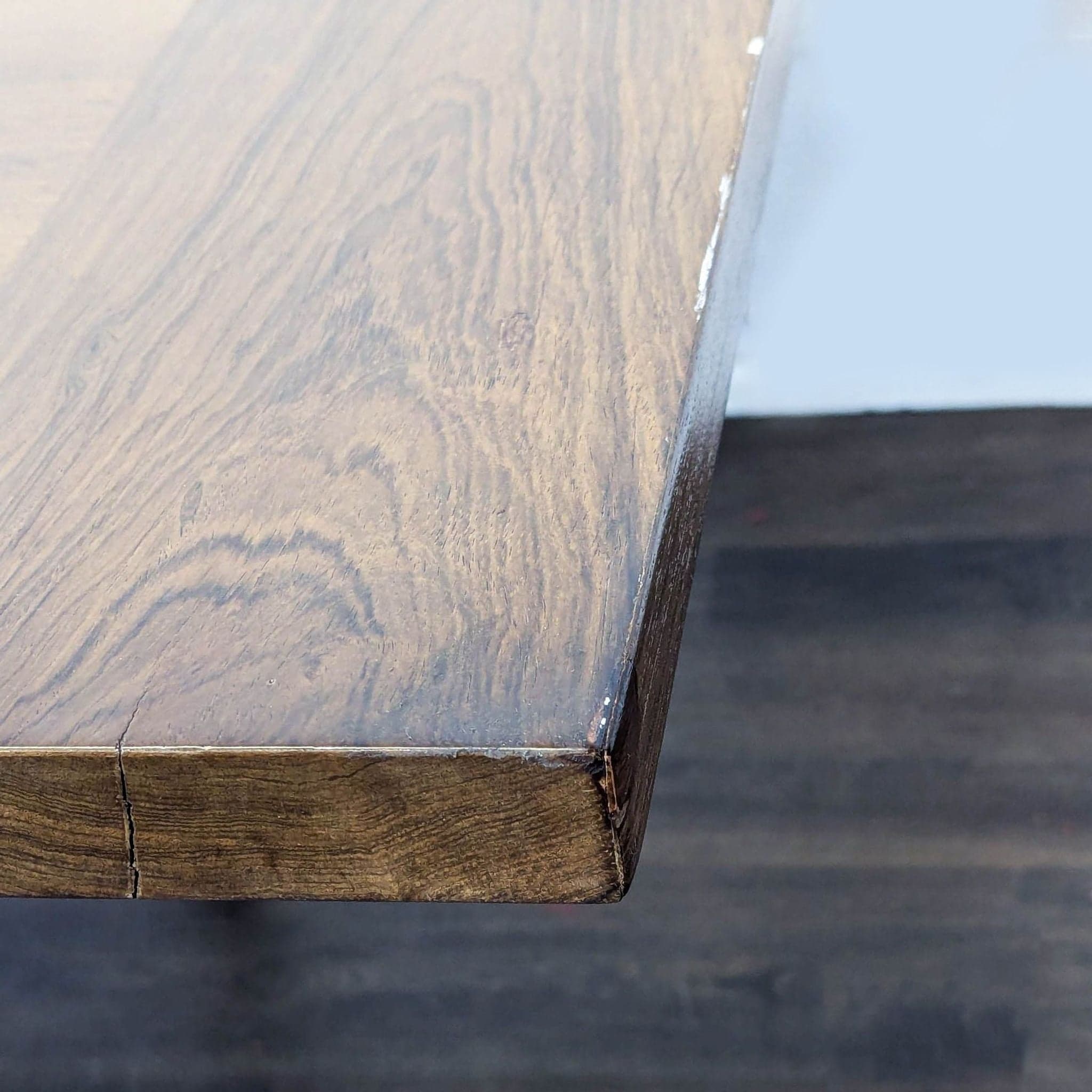 Vintage Rosewood Dining Table with Wood Base - Thumbnail 4