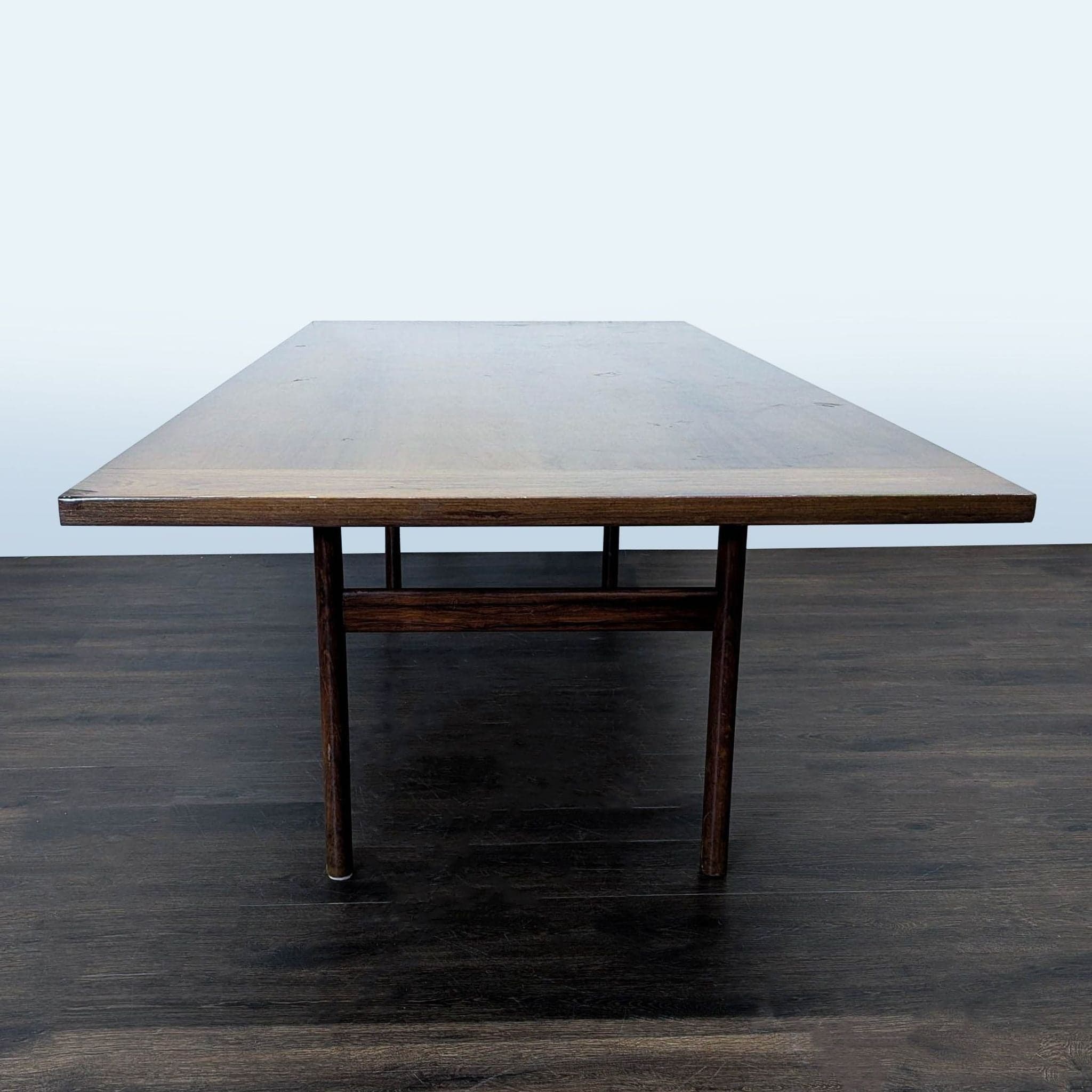 Vintage Rosewood Dining Table with Wood Base - Thumbnail 3