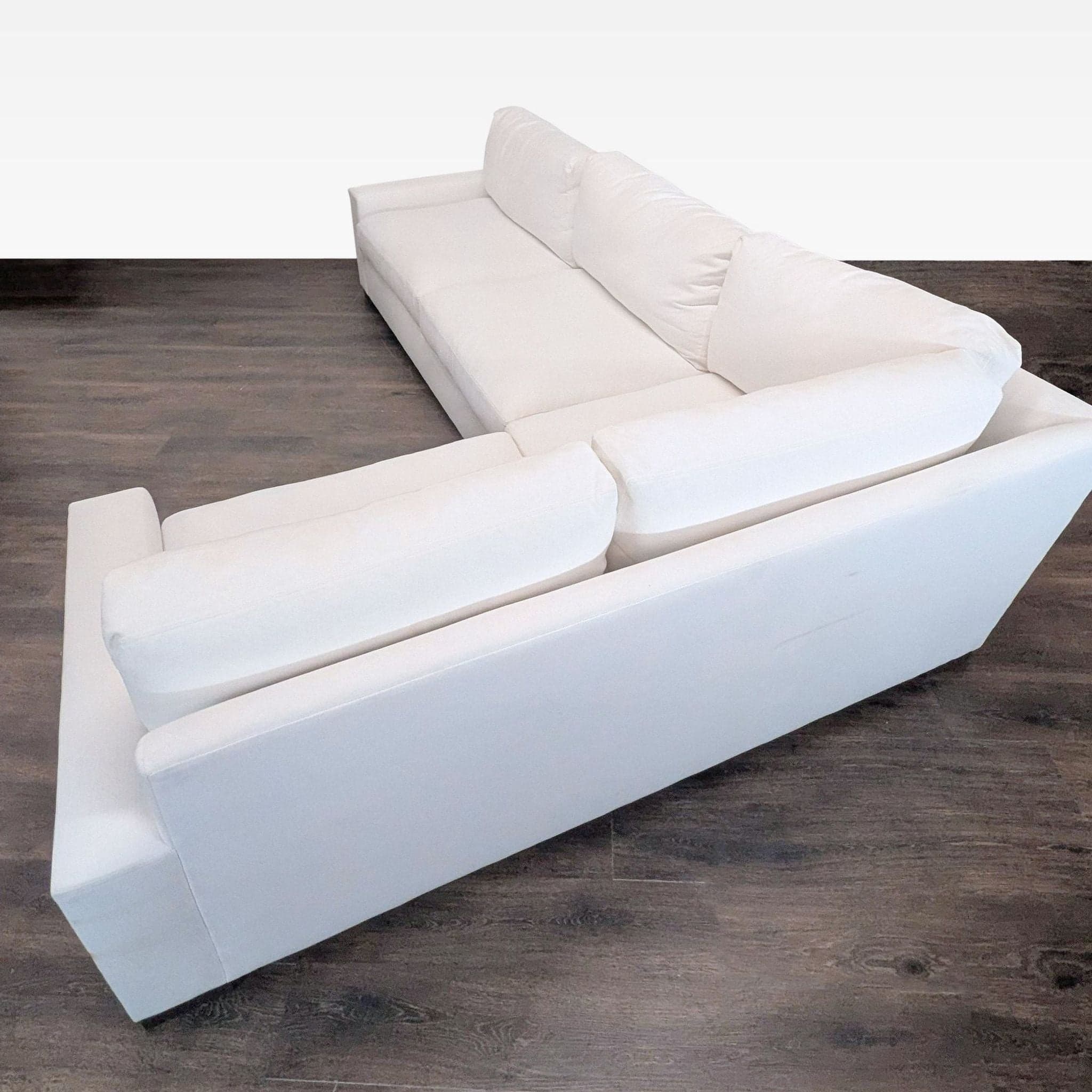 Restoration Hardware Maxwell White Sectional Sofa - Modern L-Shaped Couch - Thumbnail 11
