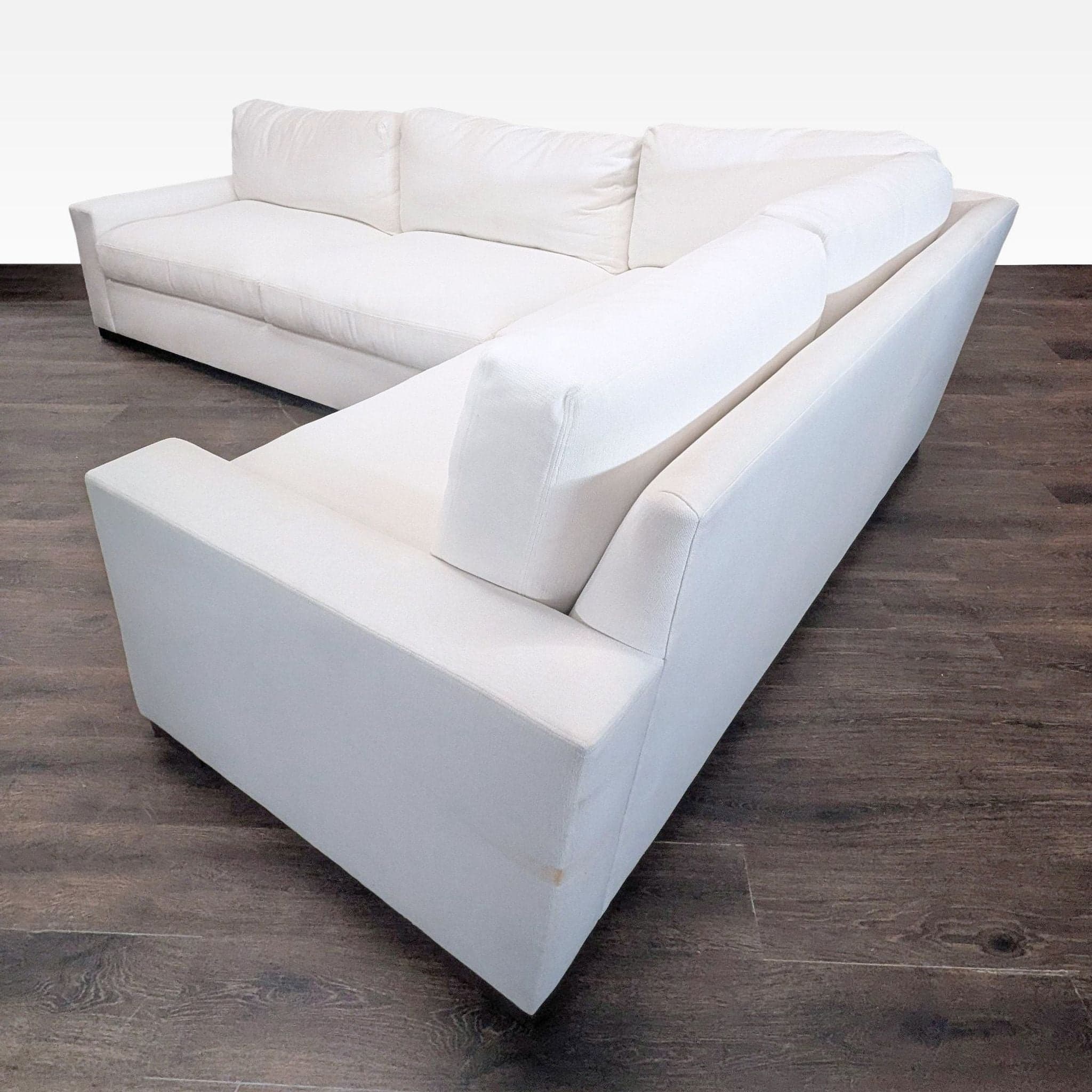Restoration Hardware Maxwell White Sectional Sofa - Modern L-Shaped Couch - Thumbnail 2